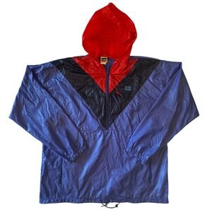 Vintage Levi's Colorblock Hooded Anorak Windbreaker Pullover Men's Medium‎ Y2K